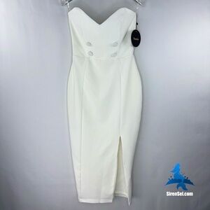 1116 NWT Nookie Bella Strapless Midi Dress - Size S - Ivory